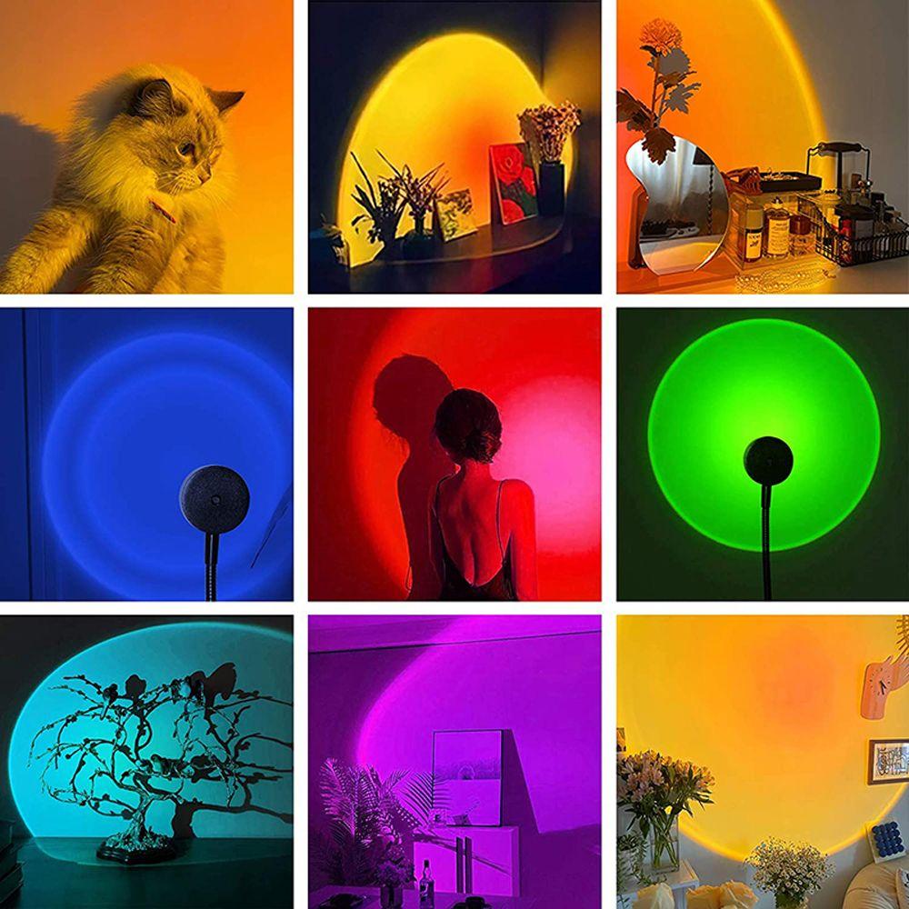 Decoration Rainbow Projector Lamp Photography Background Lights Atmosphere Night Light Sunset Lamp