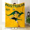 Фланелевое одеяло с дизайном футболистов сборной Австралии Socceroos для спальни, гостиной, дивана и диванов для дневного сна.