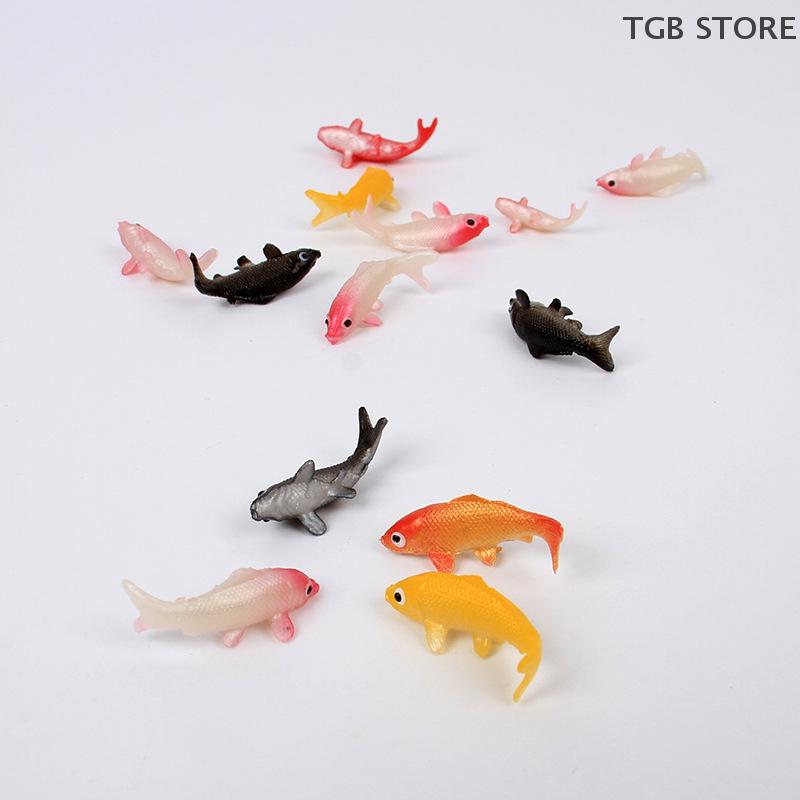 1Pcs Mini Simulation Fish Carp Toy Ornaments Animal Model Mini Goldfish DIY Decorative Doll Home Decoration