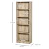 Bookshelf, 5-Tier, 3 Adjustable Shelves, Anti-Tip, 63 x 29.5 x 176 cm, Natural Wood