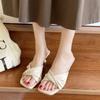 Fashion Fashion Simple Ladies Slippers Dew Feet High Heels Solid Color Comfortable Casual SlippersFashion Slippers 2024