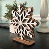 Snowflake Christmas Ornament Double-Layer 3D Design Hexagonal Shape Statue