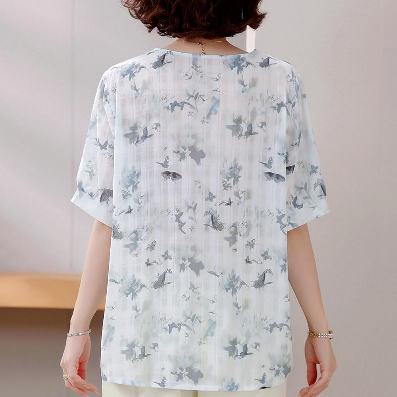 4XL-8XL Большие размеры Элегантные блузки для женщин Летняя одежда Топы больших размеров Женские повседневные рубашки с коротким рукавом
