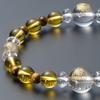 Buddhist Altar Shop Takita Special Selection Prayer Beads Bracelet with Natural Ebisu and Daikokuten 12mm Genuine Rutilated and Eye Inner