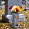 Grave Flower Arrangement Solar-Powered Cemetery Flowers Vase Memorial Gift