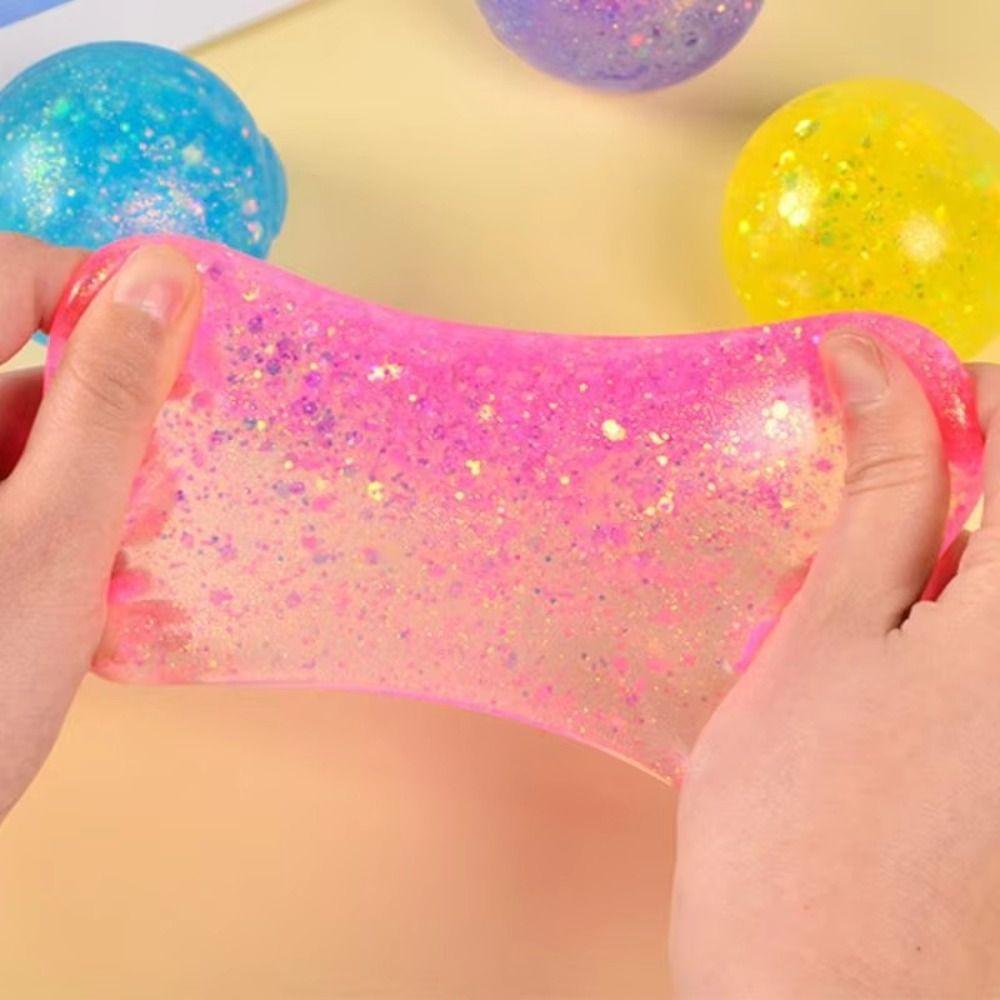 Slow Rebound Maltose Squishy Ball Glitter Ball Quick-rebound Squeeze Toy Fidget Squishy Toy Kids