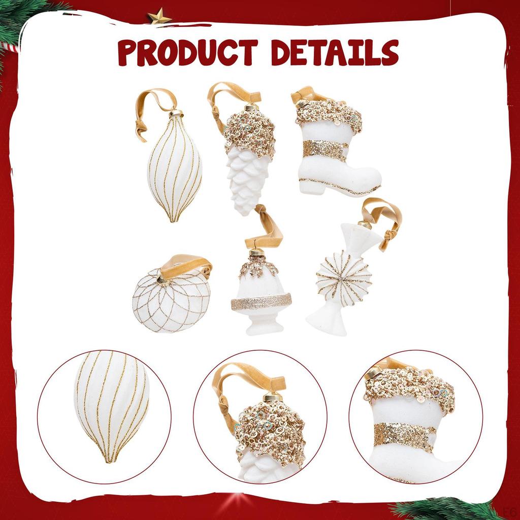 6 штук Рождественские подвесные украшения для украшения елки, поделки, подвески-украшения, елочные шары