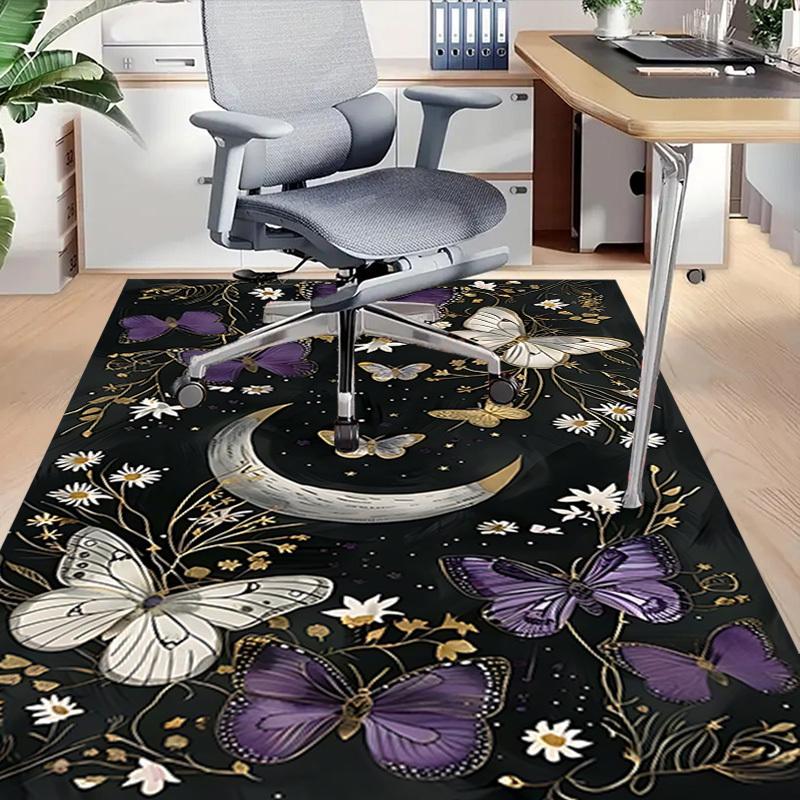 1pc Butterflies Moon Carpet Anti Slip Polyester Floor Mat for office.Bedroom