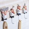 Cartoon Chef Hook Kitchen Accessories Self-adhesive Storage Hooks Wall Hanger Keys Holder Waterproof Hooks for Bathroom Kitchen