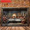 2d Flat 30*20cm, Spirituality-themed Wooden Ornament, Beautifully Crafted The Last Supper Scene, for Home, Kitchen, Garden, Bedroom, Bar.