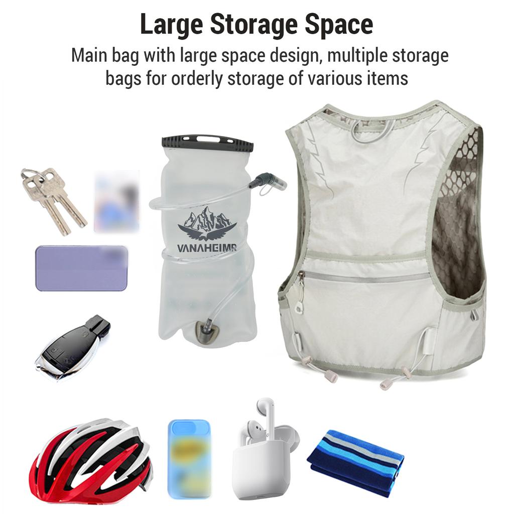 Жилет для бега VANAHEIMR с сумкой для питья, регулируемый универсальный жилет для питья для женщин и мужчин