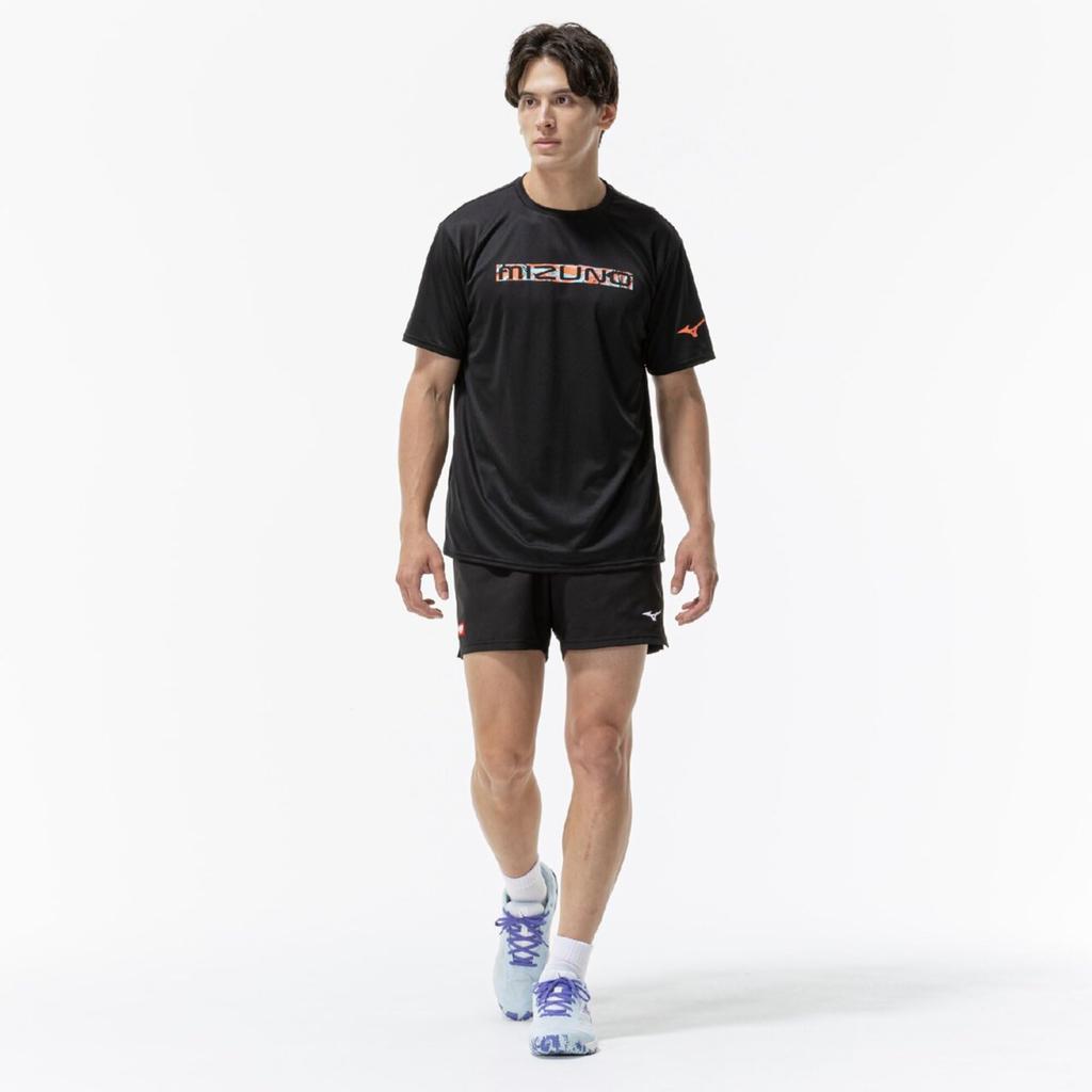 Настольный теннис Одежда Игровой 2XL [Mizuno] Рубашка, Влагоотводящая, Быстросохнущая, 82JAD110, Унисекс, Черный,