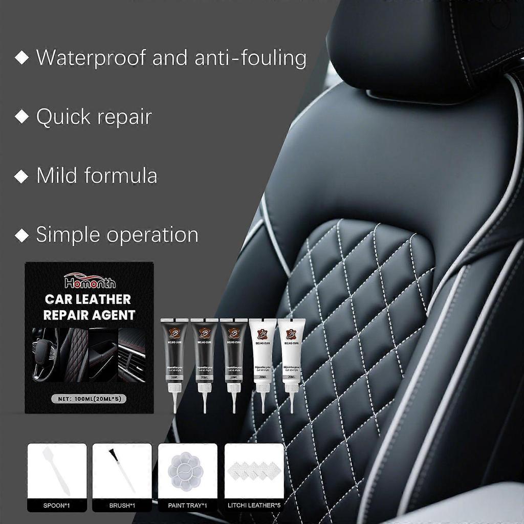 Homonth Car Leather Care Kit Leather Seat Interior Scratch Cover Leather Wear Repair Colorant