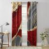 Red Marble Texture Curtains for Bedroom Living Room Window Curtain Treatments Blinds Kitchen Home Decor Drapes