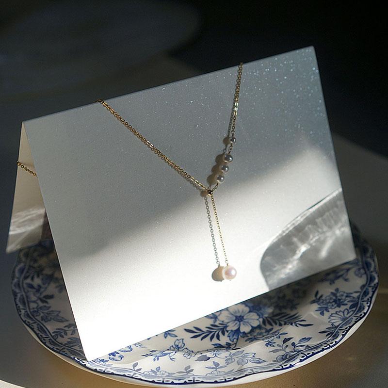 ANENJERY Жемчужное ожерелье для женщин, простое темпераментное регулируемое ожерелье с кисточками, ювелирные изделия на ключице