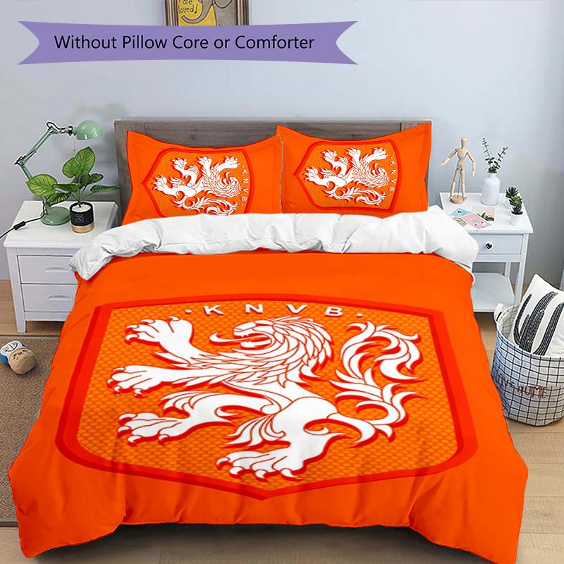 3pcs Football club logo pattern bedding set duvet cover set includes duvet cover &pillowcases,perfect all season bedroom decoration&gift