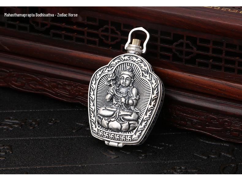 S925 Sterling Silver Zodiac Buddha & Guardian Deities Openable Pendant