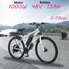 New Ebike AKEZ aluminum alloy electric bicycle 21 speed mountain electric bicycle 29 inch mountain bike 48v13AH lithium battery 1000W motor.