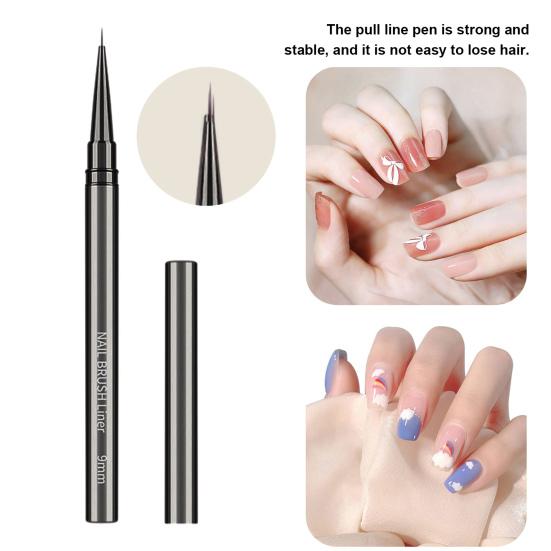 1/5 шт., кисть для дизайна ногтей, ультратонкие нейлоновые волосы, удобная ручка, металлический корпус, портативный, для начинающих, профессиональных, для самостоятельного дизайна ногтей, цветной лайнер для рисования, ручка для нанесения точек