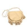 PAUL&JOE Suede Fringe Shoulder Bag Beige Women Used