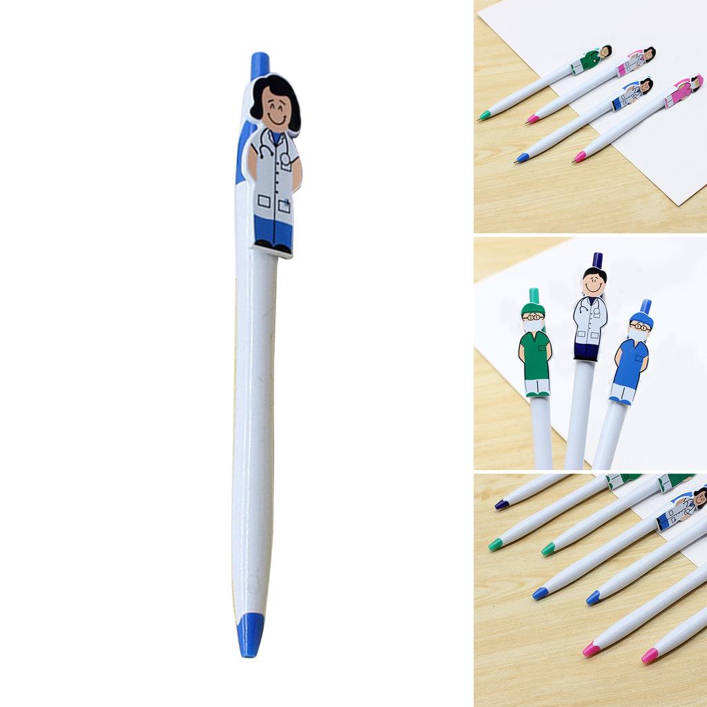 7 шт. шариковая ручка с выдвижной ручкой для доктора и медсестры, шариковая ручка, пишущая плавно, новинка, ручки для письма для больницы, школы, офиса