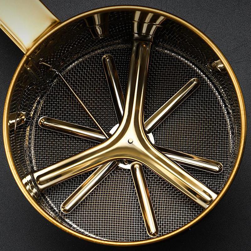 Полуавтоматическое сито для муки с мелкой сеткой и мерной шкалой, из нержавеющей стали, чашка-сито для сахарной пудры, кухонная выпечка