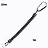 Camping Portable Fishing Lanyards Spring Elastic Rope Camping Carabiner Anti-lost Phone Keychain