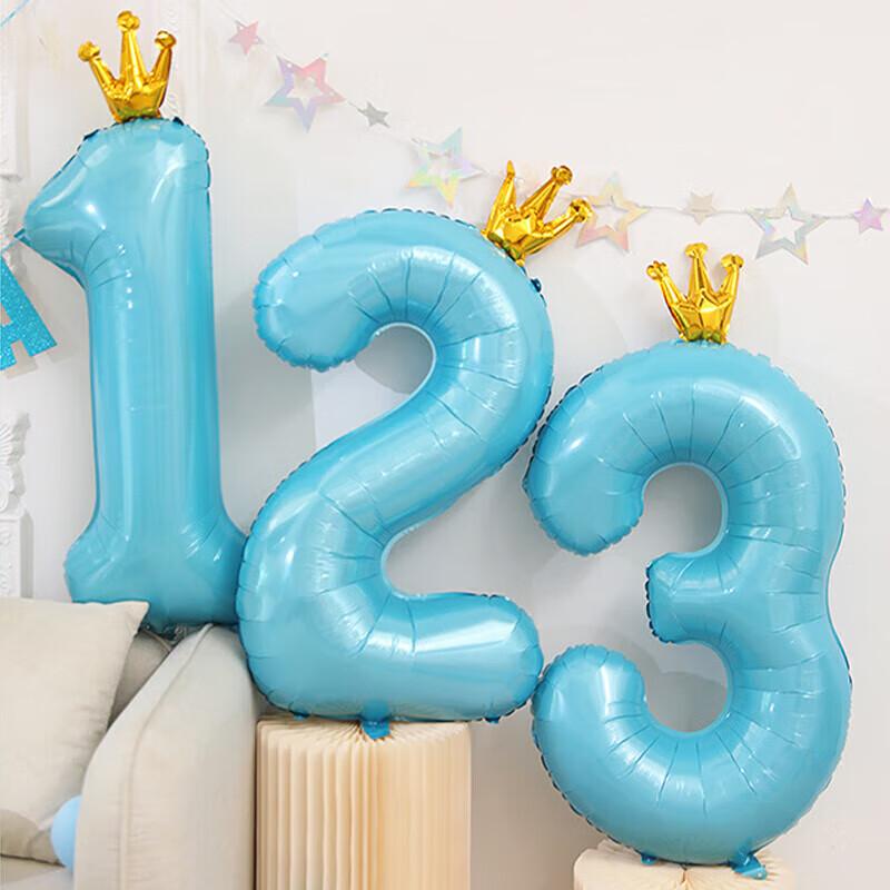 Onizi Birthday Scene Setup Girl Birthday Props Atmosphere Boy Party Decoration Happy Birthday Blue Number Balloon 1