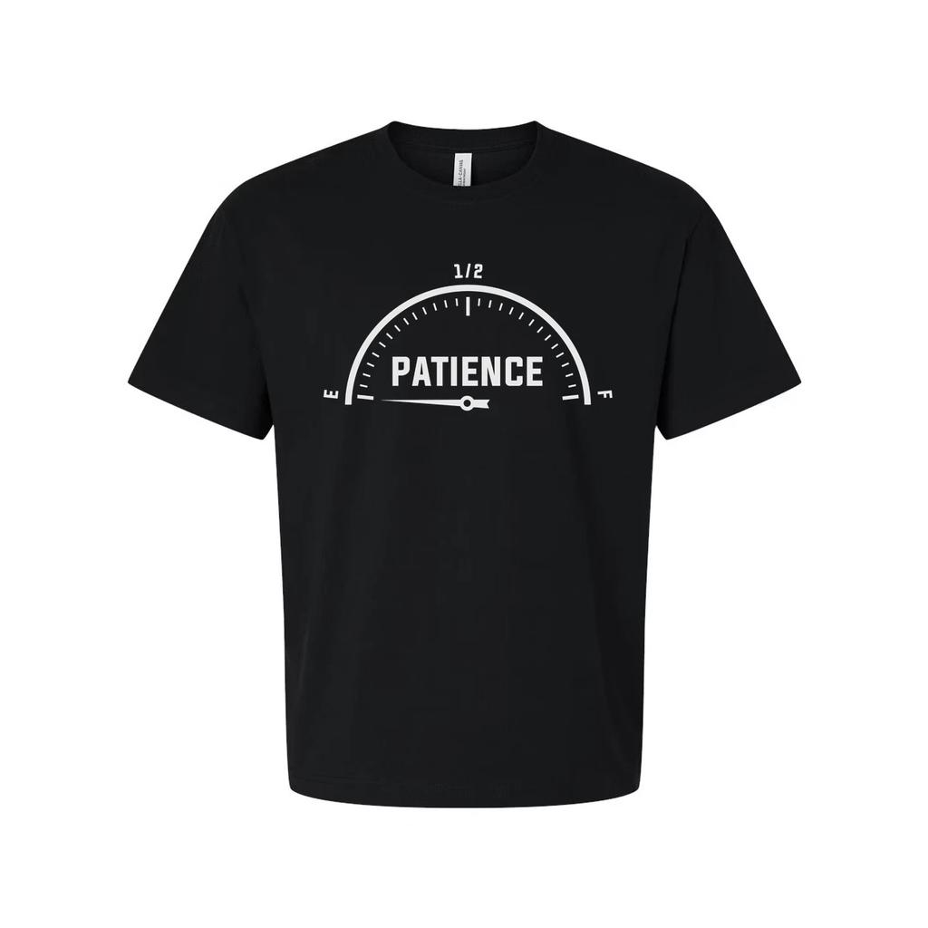 Patience Gauge Graphic Unisex Short Sleeve T Shirt With White Cotton Fabric And