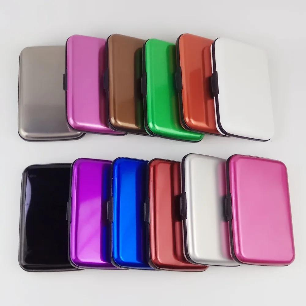 RFID-Блокирующий Держатель для Кредитных Карт Мужской Женский Кошелек для Монет Алюминиевый Металлический Водонепроницаемый Кошелек Anti-Theft Кейс для Визиток