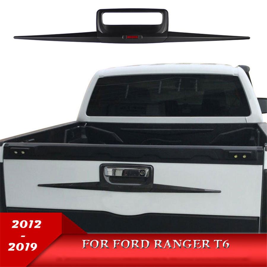 3Pcs Tailgate Handle Cover Moulding Trim Cap Black ABS For Ford Ranger 2012-2019