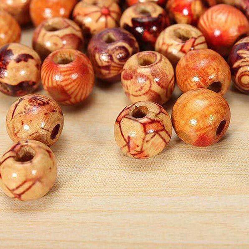 100шт деревянные круглые свободные бусины для изготовления ювелирных изделий своими руками, ожерелье, браслет, ремесло