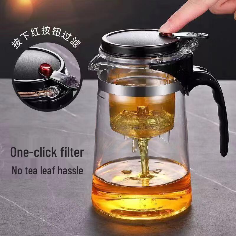 GOWKE Heat-Resistant Glass Steeping Teapot with Filter