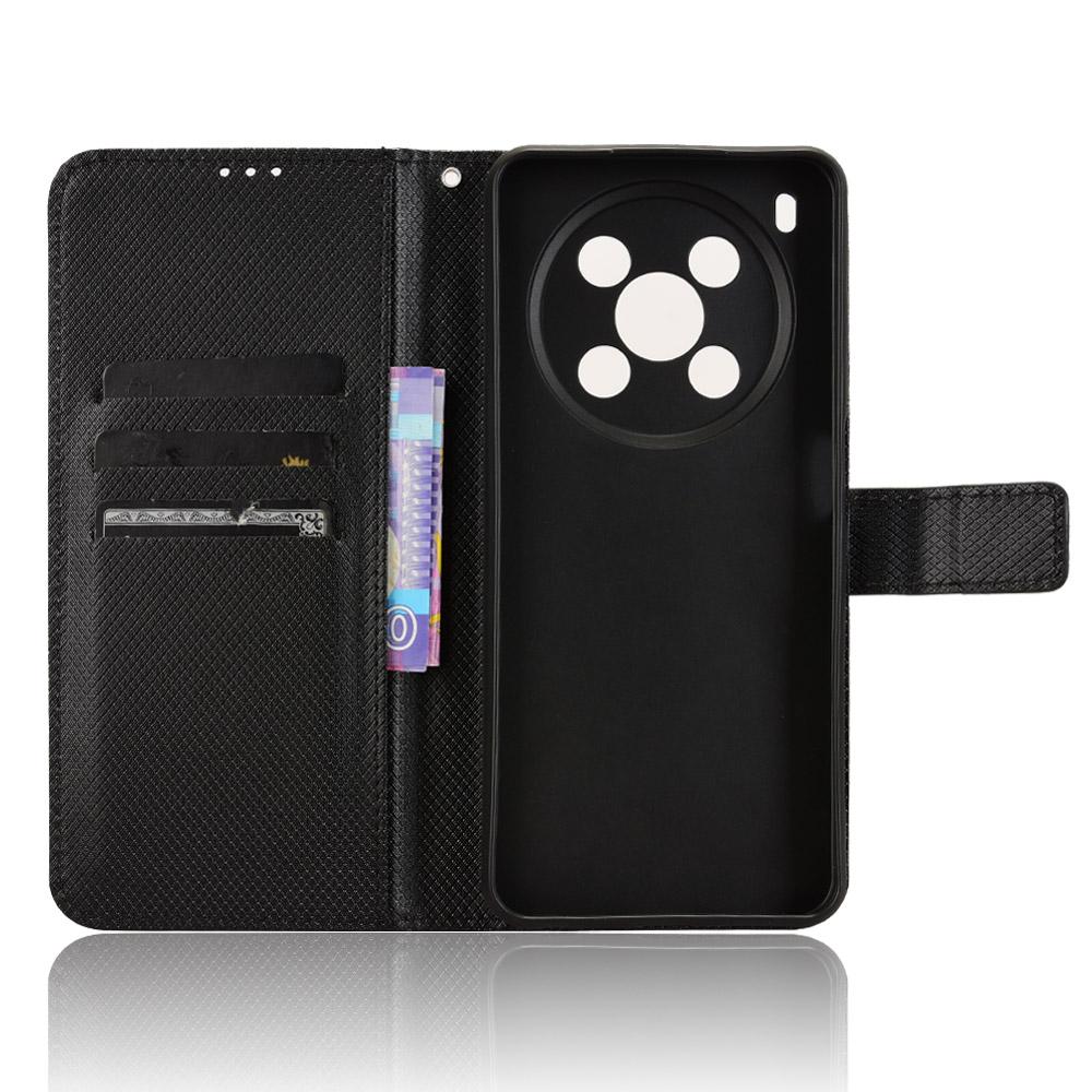 For ZTE Blade V70 Max Leather Wallet Case with Strap Diamond Texture Phone Cover