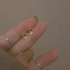 French Cute Beans Love Earrings Japanese and Korean Mini Peach Heart Small Diamond Earrings Don't Need To Be Picked When Sleeping