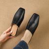 Мода 2025 Лето Женская обувь Квадратный носок Балетки Шлепанцы Модная обувь из коровьей кожи для женщин Повседневные мюли для женщин Сандалии
