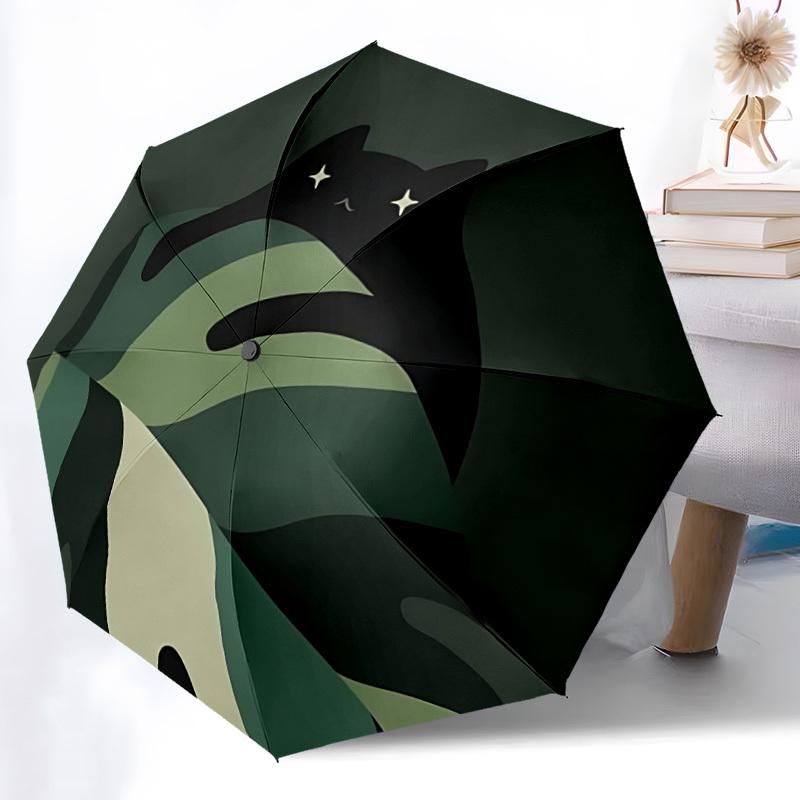 1pc Cat Night Automatic Open/close, All-Season Portable Folding Umbrella, Travel, Everyday, Formal Events126
