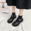 High Heels Women's Autumn 2025 New Round Head Thick Heel Versatile Retro Japanese Small Leather Shoes Black Mary Jane Shoes