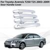 Для Toyota Avensis T250 T25 2003 2004 2005 2006 2007 2008 2009 Хромированная накладка на ручку двери Комплект накладок Колпачок Аксессуары для стайлинга автомобиля ABS