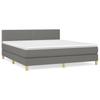 Box Spring Bed with Mattress Dark Gray 180x200 cm Fabric