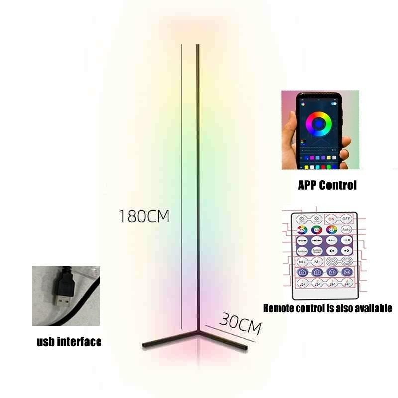 Бытовая RGB напольная лампа LED Современный скандинавский минималистичный свет Гостиная Спальня Пульт дистанционного управления Роскошные напольные светильники