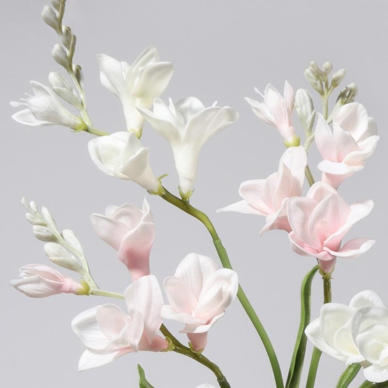Artificial PU Freesia Flower With Bendable Iron Wire Stems for Wedding Floral Arrangements Tabletop Bookshelf Display