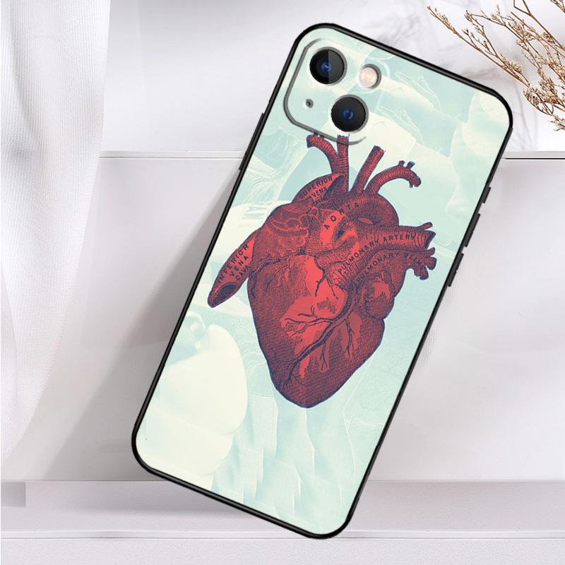 Anatomical Heart Anatomy Case For iPhone 14 16 15 Pro Max 11 12 13 Mini 7 8 Plus X XR XS MAX Soft Shockproof Cover