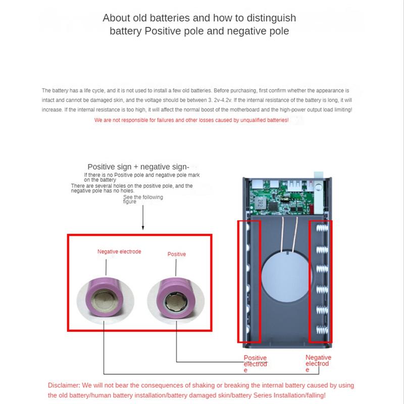 Зарядный корпус для 12 аккумуляторов 18650, без пайки, ящик для хранения аккумуляторов, корпус для DIY Power Bank T12 со светом, коробка для аккумуляторов 18650