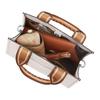 Coach Смит 24 Логотип Магнитная застежка Кожаная сумка-тоут Женские сумки-тоут Белый Коричневый CAR77-SVCAH