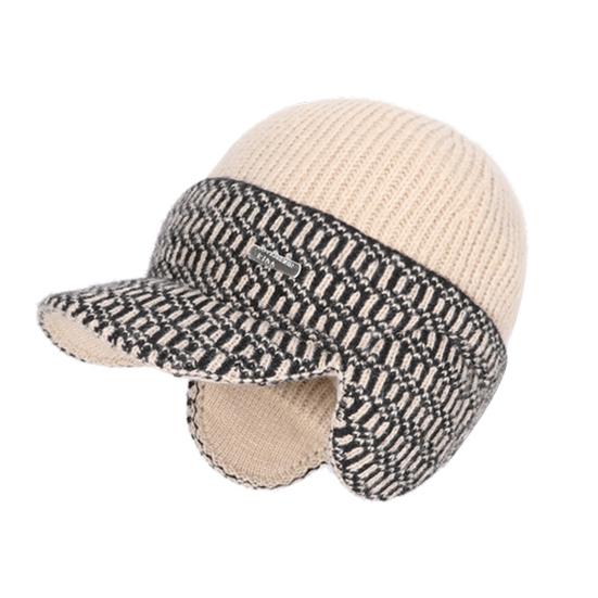 Шапка для верховой езды Мягкая плюшевая внутренняя часть Широкие поля Защищающая уши Вязаная бейсболка Ветрозащитная