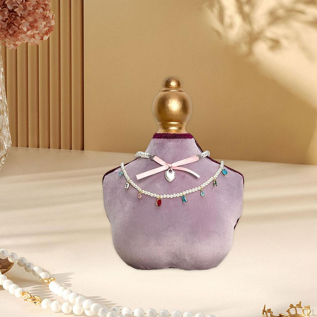 Bust Necklace Display Stand Chain Jewelry Holder Organizer Elegant for Showcase