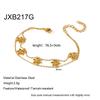 ins-plated 18k gold embossed hollow flower double-layer stacked bracelet stainless steel waterproof jewelry light luxury premium