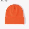 Available Autumn and Winter Warm Thickened Double Beanie Hat Simple Men's Women's Knitted Hat