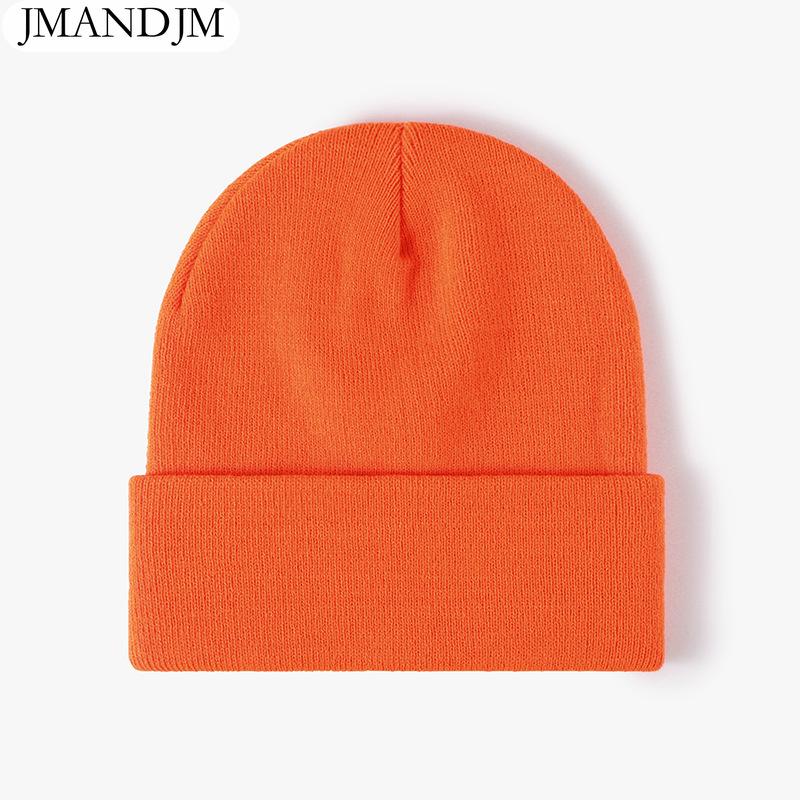 Available Autumn and Winter Warm Thickened Double Beanie Hat Simple Men's Women's Knitted Hat